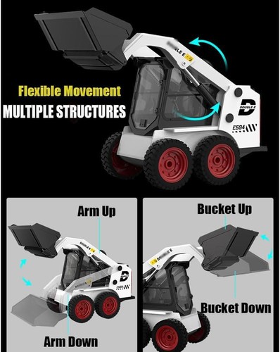 RC Skid Steer Loader 1/14 11 Channel Remote Control Bulldozer Crawler with Li... - Picture 4 of 6