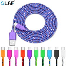HeavyDuty USB Type C Charging Cable Braided Fast Phone Charger Long Lead 2m 3m