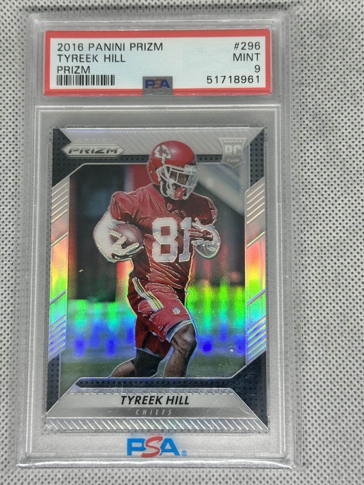 2016 Panini Prizm Tyreek Hill ROOKIE & 2025 Leaf Game Used AUTO Patch /5 view 5