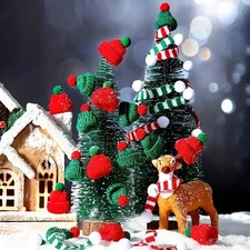 Dollhouse Christmas Knit Hat and Scarf Set 1/12 Scale Brilliant Colors