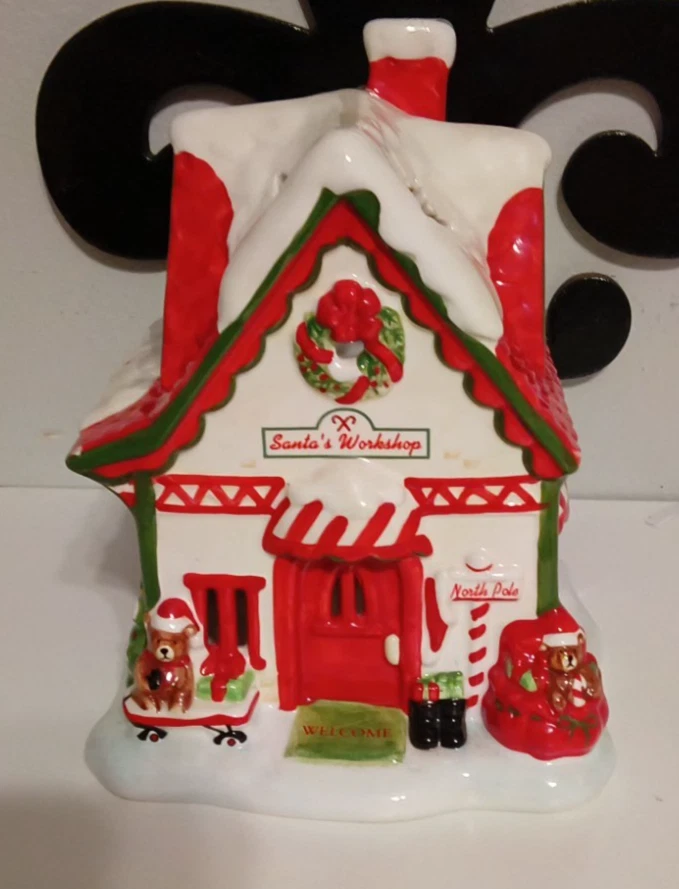 Bath & Body Works/White Barn Santa's Work shop Shop Candle Luminary - Image 3 of 4