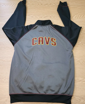 Majestic Y2K 2000s Cleveland Cavaliers Zip Up Warm Up Jacket Size Large TALL NBA