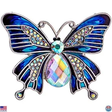 Elegant Butterfly Scarf Ring Gift - Diamante Neck Scarf Jewelry Clip in Gift Box