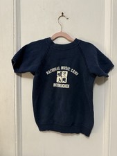 Vintage 50s 60s Sweatshirt Crewneck Raglan Style Navy Blue Kids
