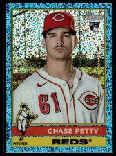 2025 Topps Heritage Chase Petty Chrome Light Blue Sparkle Refractor #607 RC Reds