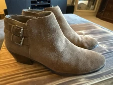 Sam Edelman Women’s  Bootie Tan Brown  Suede Ankle Boot Sz 8M Zip