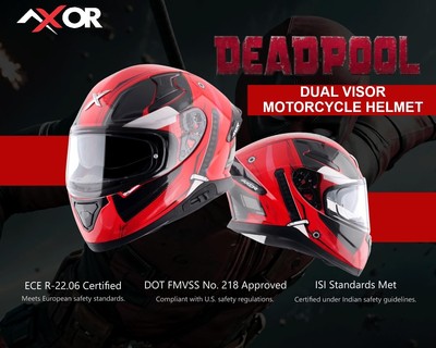 AXOR ''Apex Marvel DEADPOOL'' DOT & ECE Approved Integralhelm Motorradhelm