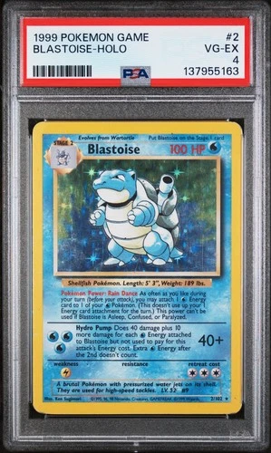Blastoise 002/102 Base Set Holo PSA 4 VG-EX