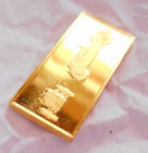 1935 Aston Martin Ulster Beau Car 24k Gold on Sterling Silver 2g Bar 7/8" Ingot — photo 5