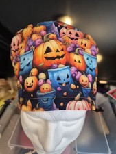 HALLOWEEN PUMPKINS  HANDMADE SURGICAL SCRUB CAPS