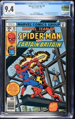 MARVEL TEAM-UP #65 Origin 1st US CAPTAIN BRITAIN 1978 BYRNE Perez MOVIE CGC 9.4