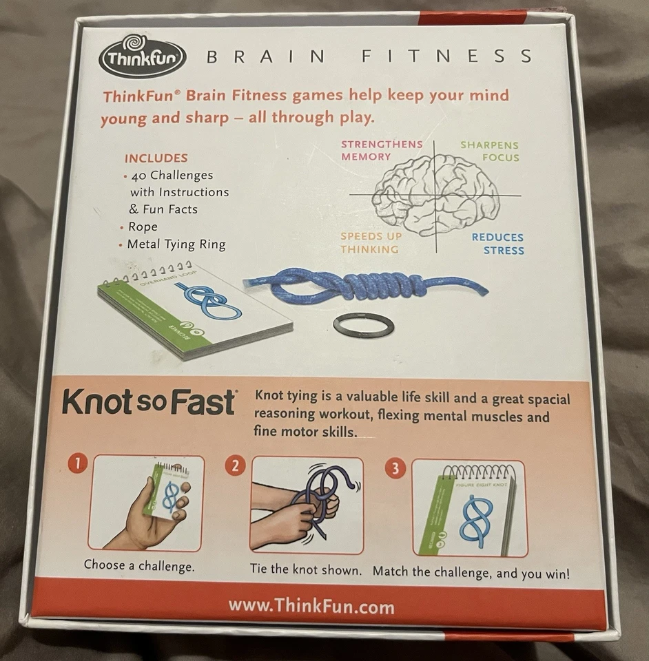KNOT SO FAST Pre-owned 100% Complete Knot Tying Dexterity Game by Thinkfun 2014 - Image 2 of 4