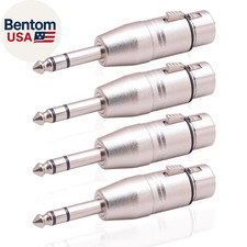 4 Pack XLR Female to 1/4" TRS Adapter, Balanced Female XLR to Quarter Inch 6.35M