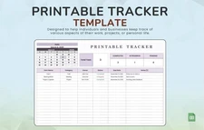 Printable Tracker Template | Google Sheets |