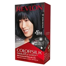 (Pack of 6) - Revlon ColorSilk Permanent Hair Color # 12 Natural Blue Black