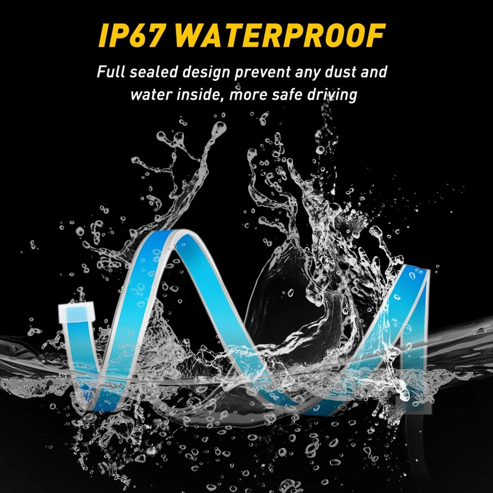 Tira de faros LED flexibles de 60 cm para automóvil 2 piezas Luz de señal de giro secuencial delgada DRL Foto 4 de 4