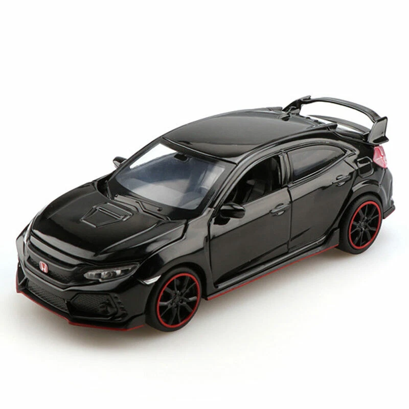 1:32 Honda Civic Type R Model Car Diecast Pull Back Toy Cars for Kids Toys Black - Image 4 of 4