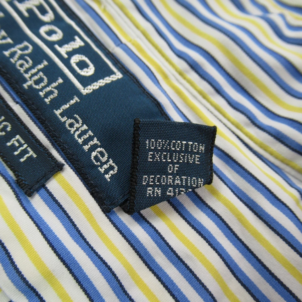 Polo Ralph Lauren Shirt Mens Large Long Sleeve Cotton Stripes Lightweight - Image 4 of 4