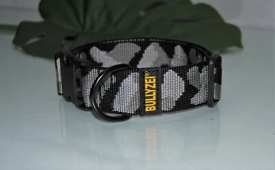 BULLYZEI Halsband 40mm Schneetarn M-L Französische Bulldogge Pitbull Boxer Malinois (P)