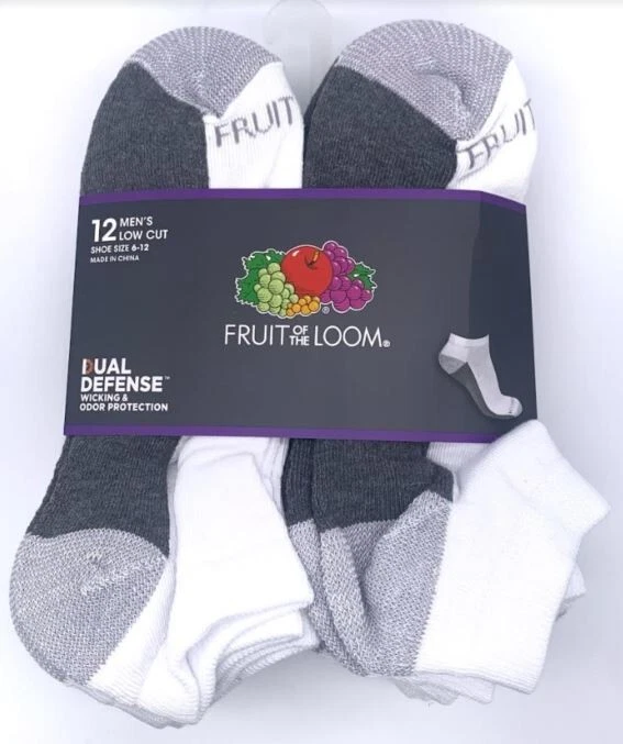 Fruit of the Loom Men's 12 Pair Pack Dual Defense Cushioned Low Cut Socks
Opens in a new window or t