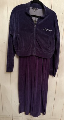 Sean John X Misguided Velour Tracksuit sz 10 Crop Jacket Navy Pockets Logo NWT s