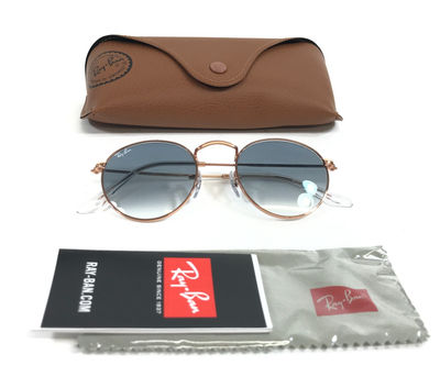 Ray-Ban Round Metal Sunglasses in Rose Gold with Blue Lenses ROUND REVERSE Sunglasses in Rosegold and Dark Blue  main image 3