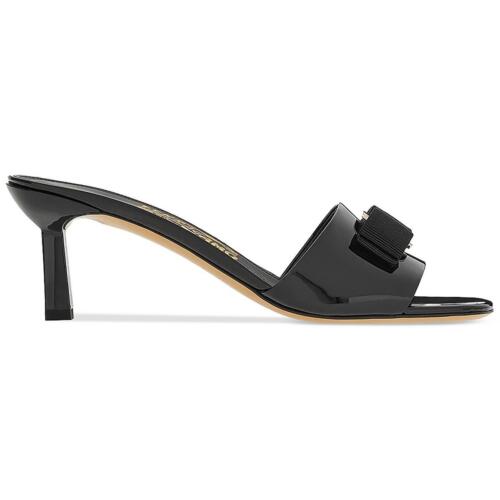 Salvatore Ferragamo Womens Vernice Black Heels Shoes 9.5 Medium (B,M) BHFO 5925 - Afbeelding 1 van 3