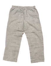 Jones New York Gray Linen Blend Women  s Size Medium Pant Summer Elastic Waist