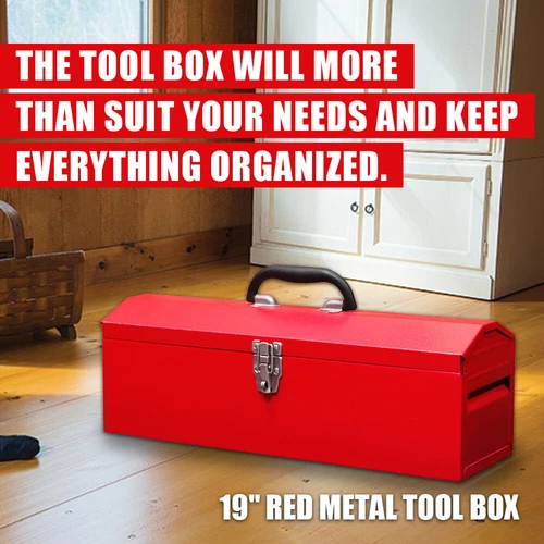 16 "19" Portable Toolbox Red Parts Management Tools Storage Box - Foto 3 di 8