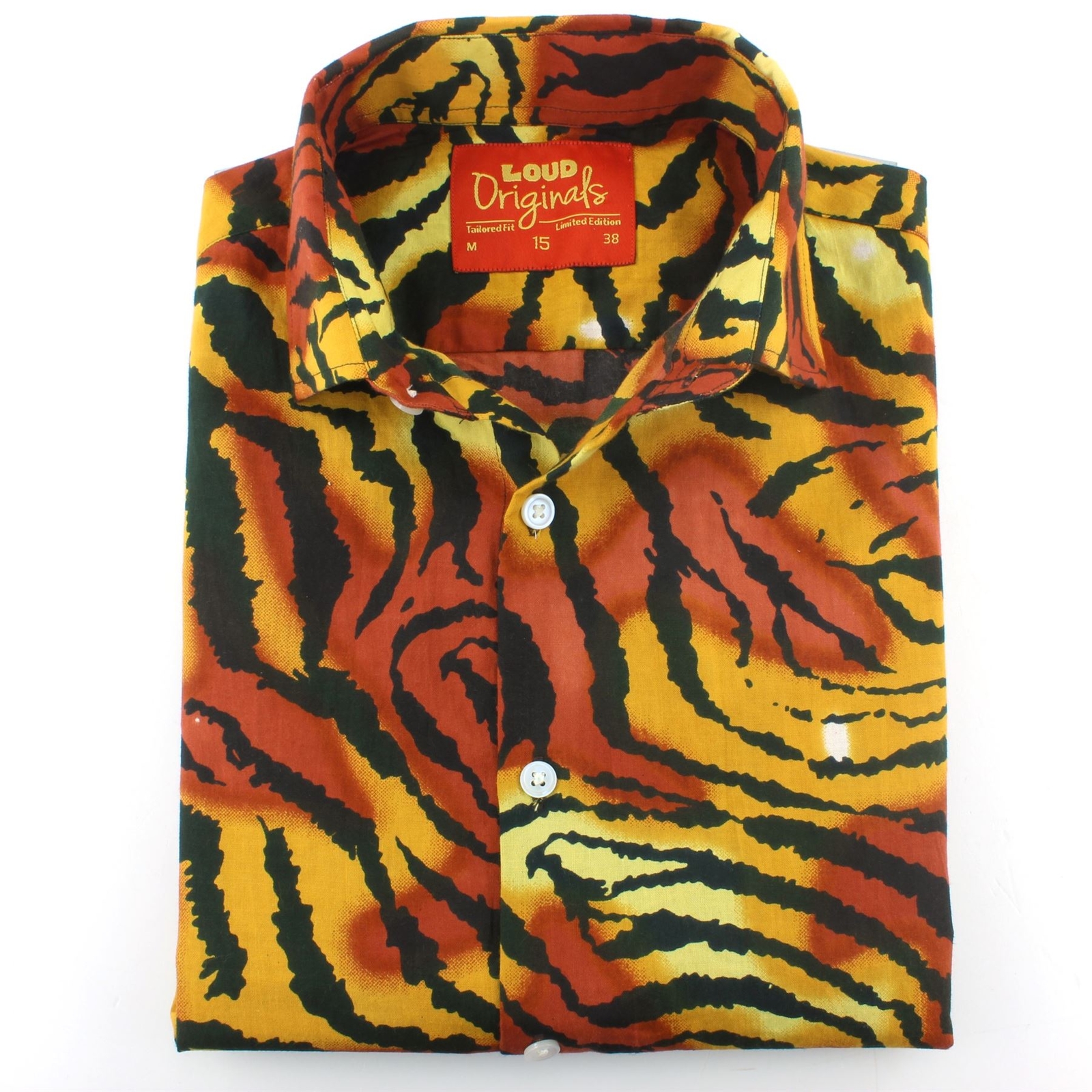 Chemise Homme Loud Originals - Coupe Ajustée - Motif Psychédélique Gris - Neuf Avec Étiquettes