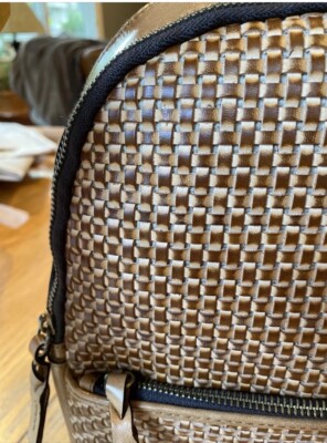 Patricia Nash Woven Collection Jacini Brown Leather Backpack  display picture 2