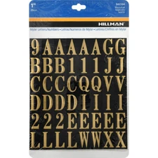 The Hillman Group 842266 7/8-Inch By 5/8-Inch Gold Letters And Numbers