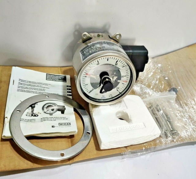 WIKA 233.50.100 PRESSURE GAUGE WITH ALARM CONTACTS With fitings eBay