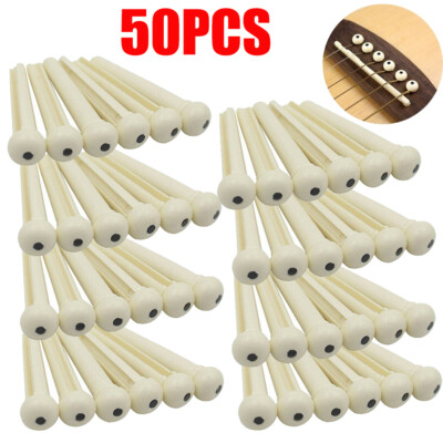 50 Pcs Acoustic Guitar Bridge Pins Plastic String End Peg Fastener Holder US
