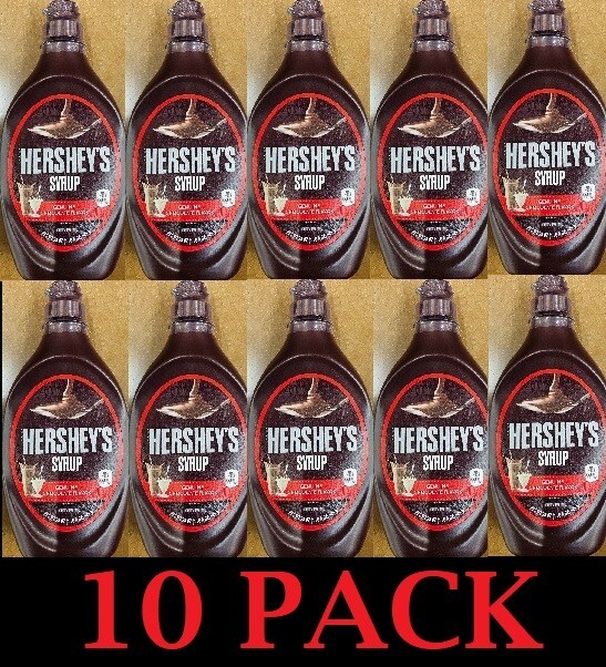 10x Hershey's Genuine Chocolate Syrup 24 Oz Bottle - FATE FREE 240 Oz - 10 PACK