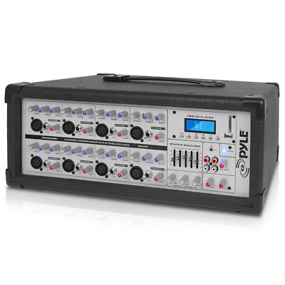 Pyle 8-Channel Bluetooth Audio PA Mixer [Multi-Source Audio Control] 800 Watt