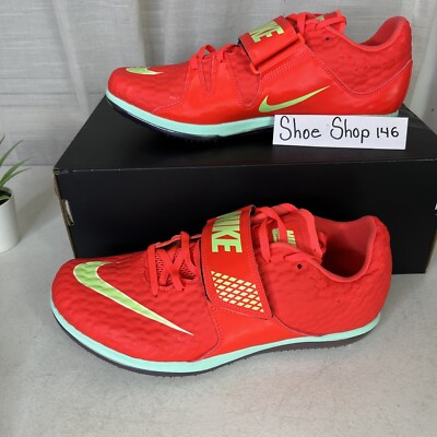 Nike High Jump Elite Track Spikes Men Size 9.5 Bright Crimson / Hyper Orange