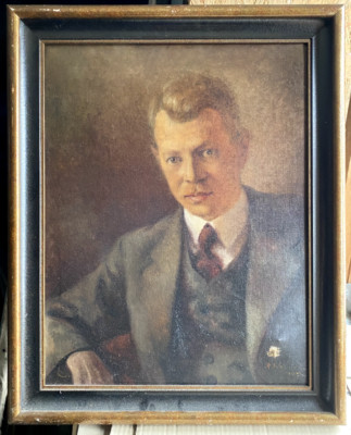 ::OIL PAINTING PORTRAIT YOUNG MAN ° SIGNED ILLEGIBLE FRAME ANTIQUE PORTRAIT OIL