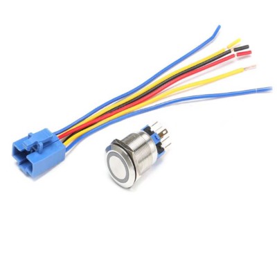 Flat Head 22MM 3-6V Waterproof Power Non-Latching Red Metal Push Button Switch With Red Led Light 01 - Foto 11