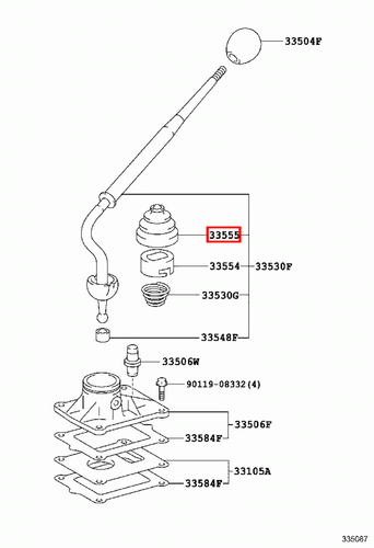 Genuine Hilux LN105 LN100 KZN205 KZN165 KZN130 KDN170 Gear Shift Lever Boot - Picture 9 of 20