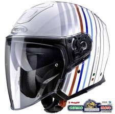 NEW CASCO JET FLYON CABERG COLORE BMW FIBRA DI VETRO BIANCO BLU E ROSSO BAKARI 