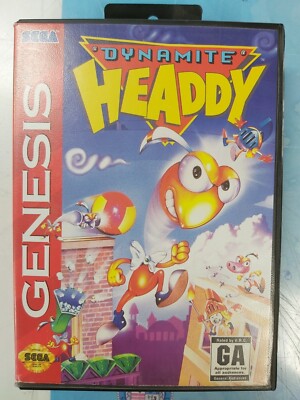 Dynamite Headdy (Sega Genesis) Box and Game 