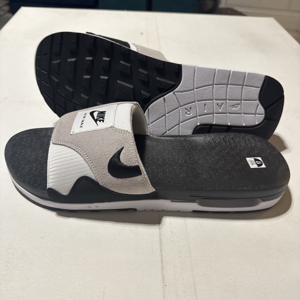 Nike Air Max 1 Slide Men's Size 17 Slippers Sandals Black Gray