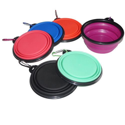 Faltbarer Silikon Hundenapf Futter Tragbarer Wassernapf Trinknapf S Orange - Bild 9 von 10