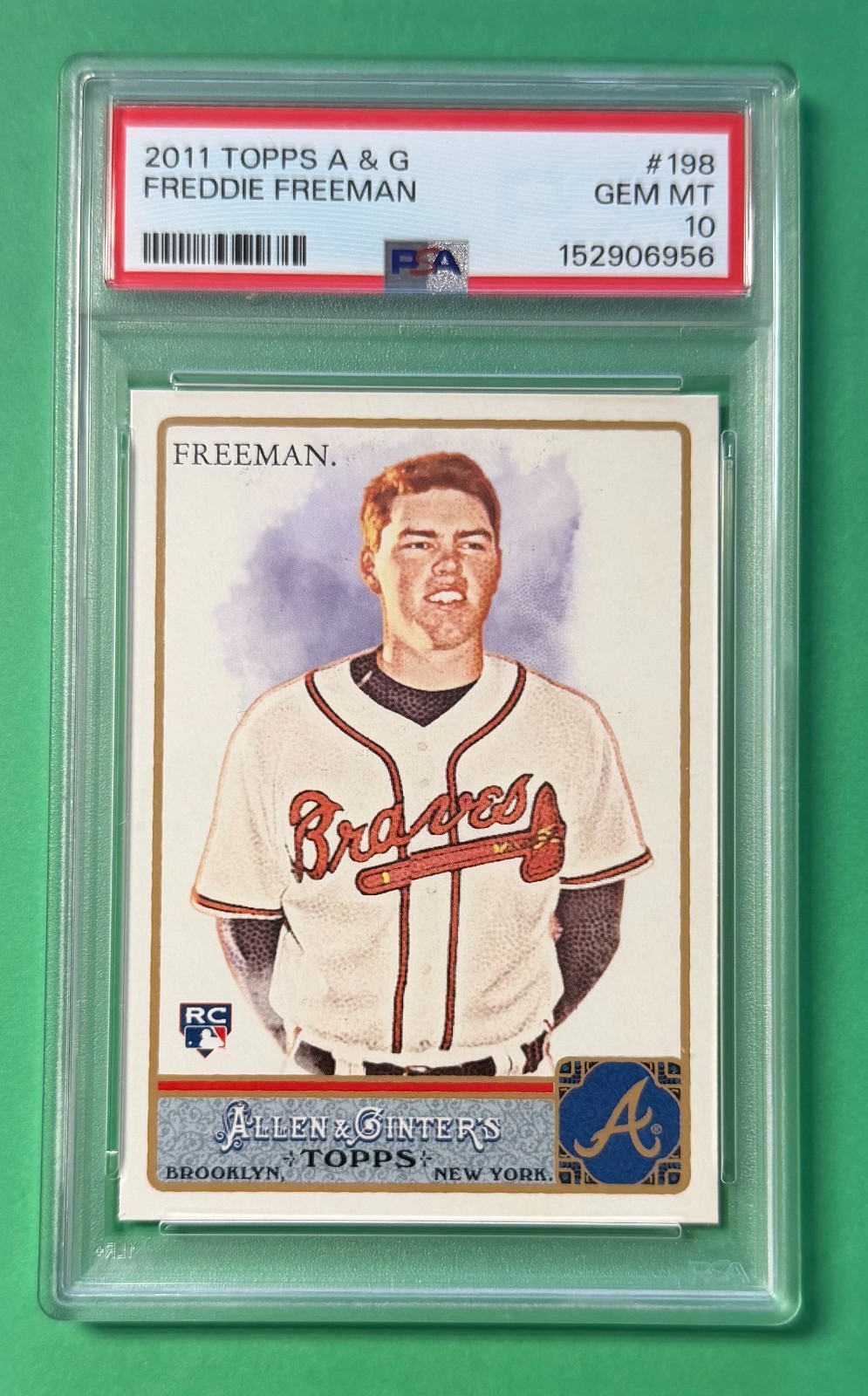 2011 Topps Allen & Ginter FREDDIE FREEMAN Rookie RC #198 PSA 10 Gem Mint Braves view 1