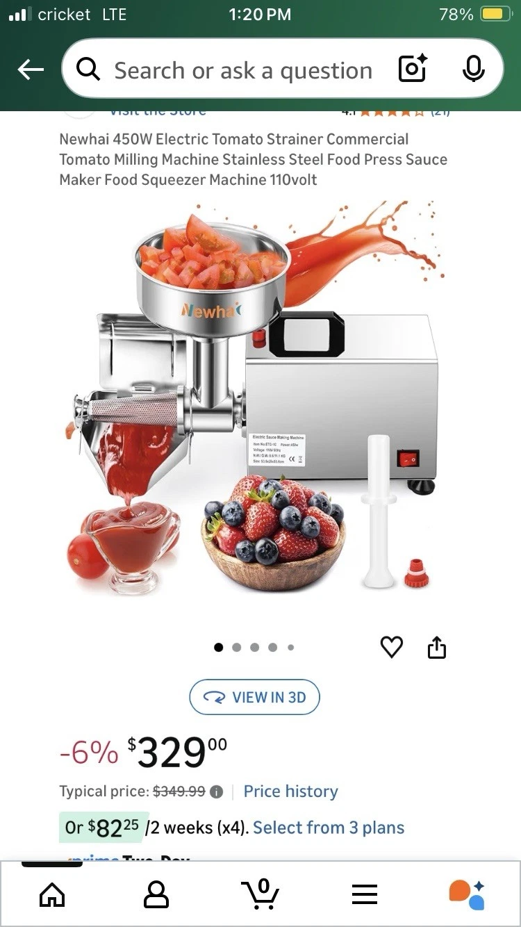 Newhai Food Press/ Tomatoe Strainer Etc. 450W 100V NEW!