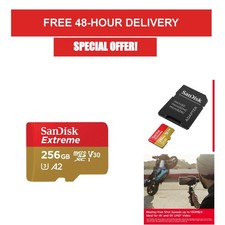 256GB SanDisk Extreme microSDXC UHS-I Memory Card - C10, U3, V30, 4K