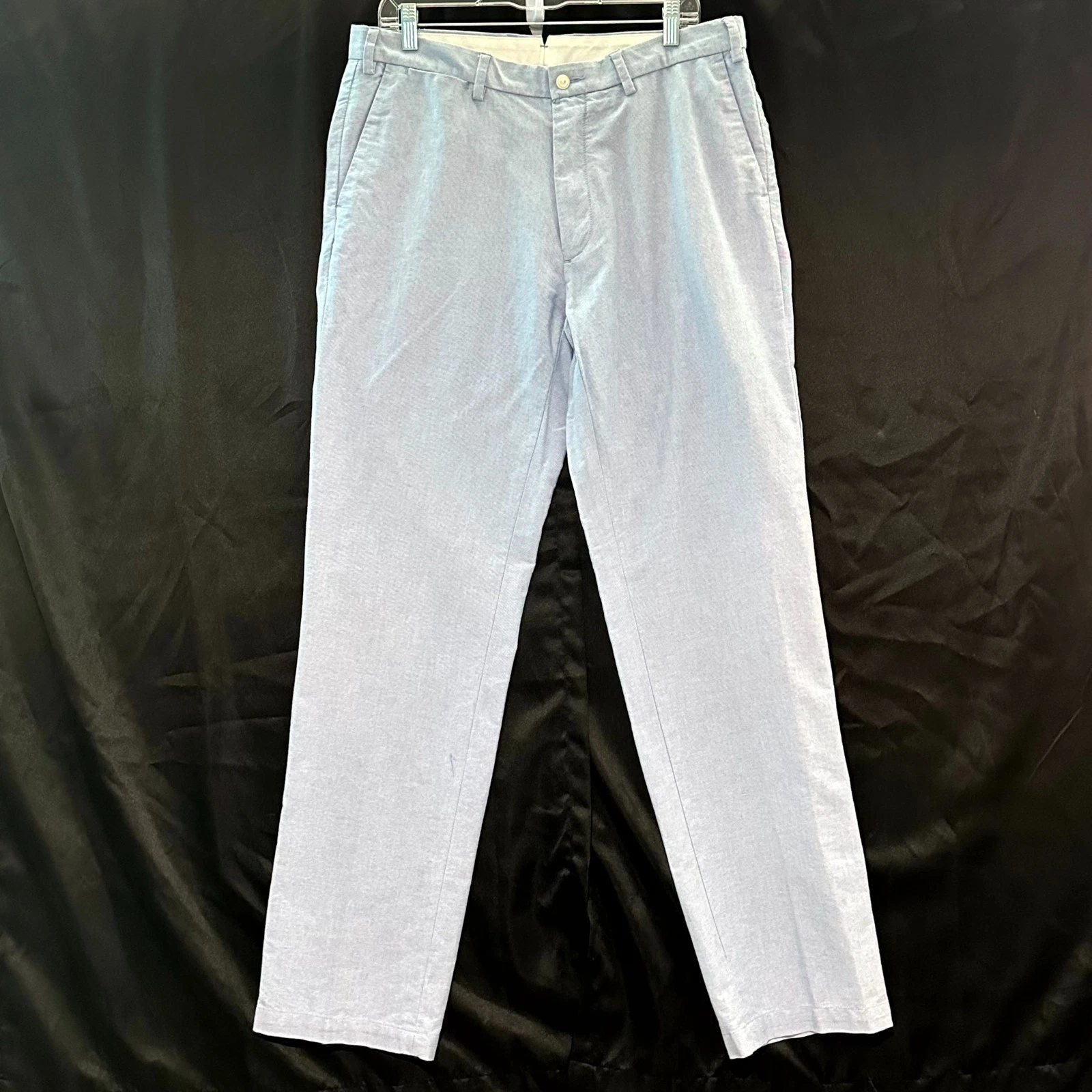 Ralph Lauren Dress Pants Men 36/34 Blue 100% Cotton Straight Leg Trousers Office