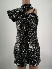 Dance Costume Large Child Black Kelle Jazz Sequins Sparkle