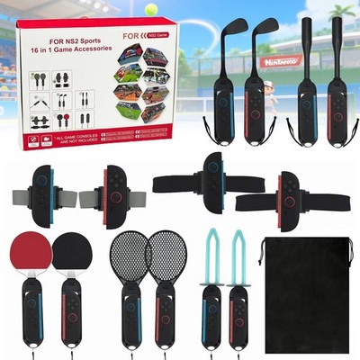 Sportzubehör Bundle für Nintendo Switch 2 Joy Con Sports Zubehör 16-in-1 NEU